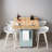 49.04" Kitchen Island with Foldable Counter Top, Rolling Kitchen Storage Cart with Slide-Out Shelf, Towel Rack and Drawer for Kitchen, Living Room-2097092911