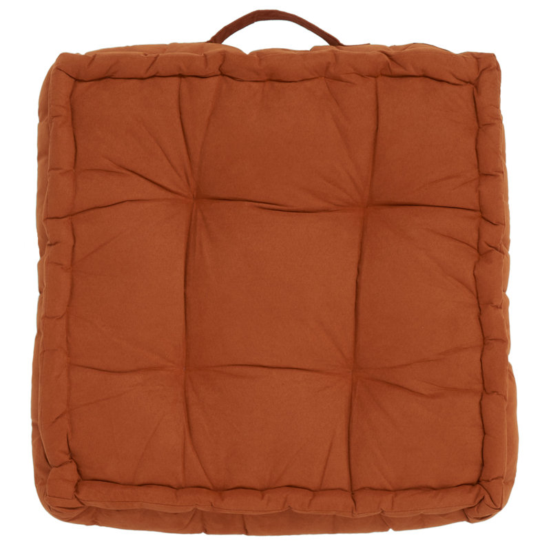 Gardenia Floor Pillow, 19" H x 19" W, Rust