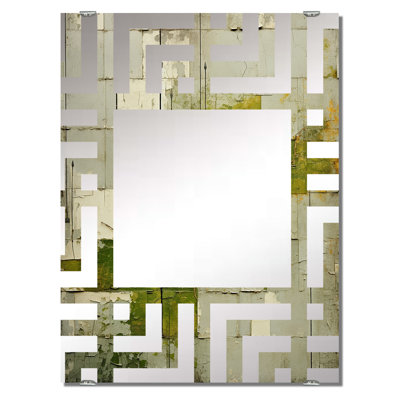 Green Eco Friendly Cubic collage I - Solar Panels Accent Mirror