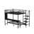 Black Full Size Bed With Bunk, Led Lights, Desk, And - Tipping Wall Attachment For Secure Placement Bunk Twin, Built In Workspace, Guardrails, Lighting Customization