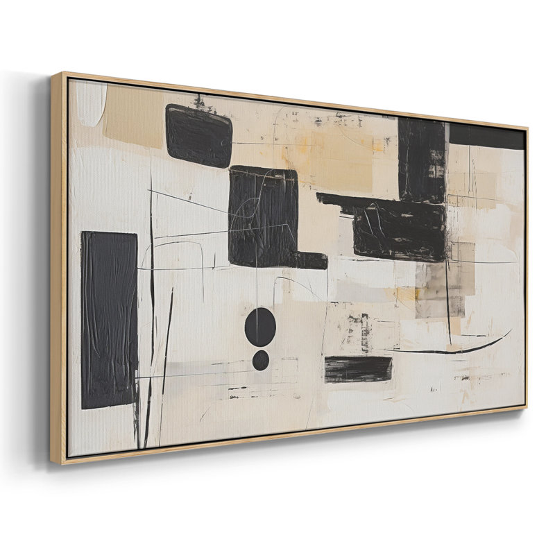 Abstrait, série CCLXI, toile tendue avec châssis, prête à être accrochée, Naturel, H 21 po x l 41 po