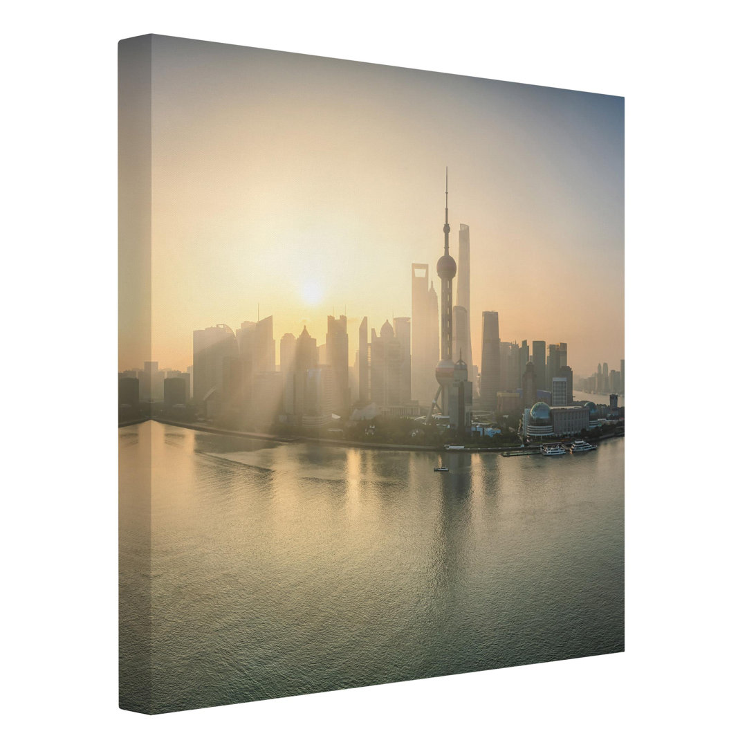 Leinwandbild Pudong Bei Sonnenaufgang von Jan Becke