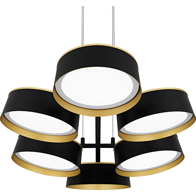 Jahim Integrated LED Matte Black Linear Chandelier