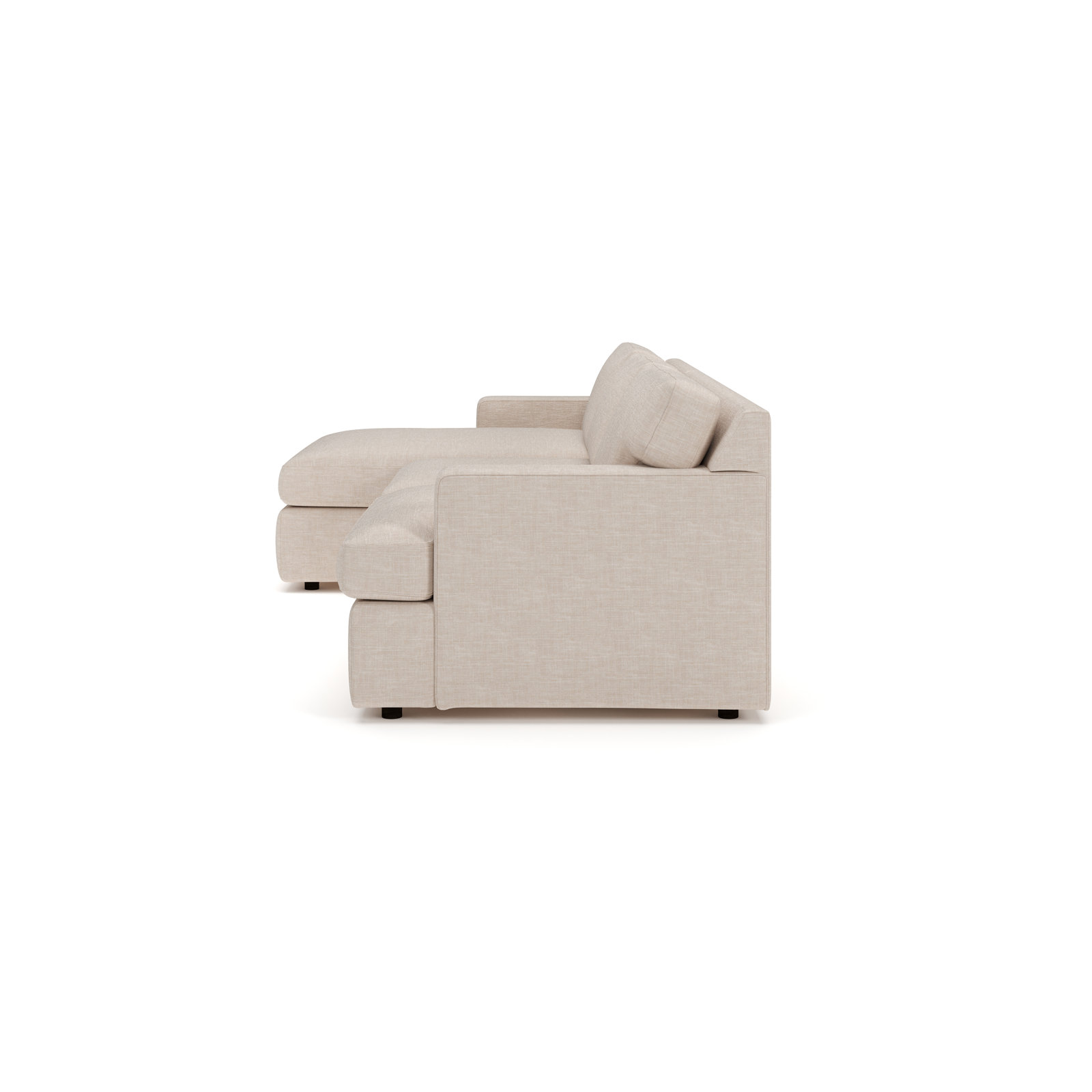 Cleo Chaise Sectional, Lena Sand Performance Linen Blend, Left Hand Facing