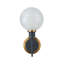 Applique murale 1 lumière Erickson - Noir - Laiton brossé - Verre Blizzard