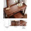 Coiffeuse en bois massif de style américain avec coiffeuse et armoire de rangement d'une seule pièce