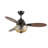 42"W Cecily LED Indoor Amber Swirl Hand-Cut Glass Ceiling Fan With Remote Control-1013585997