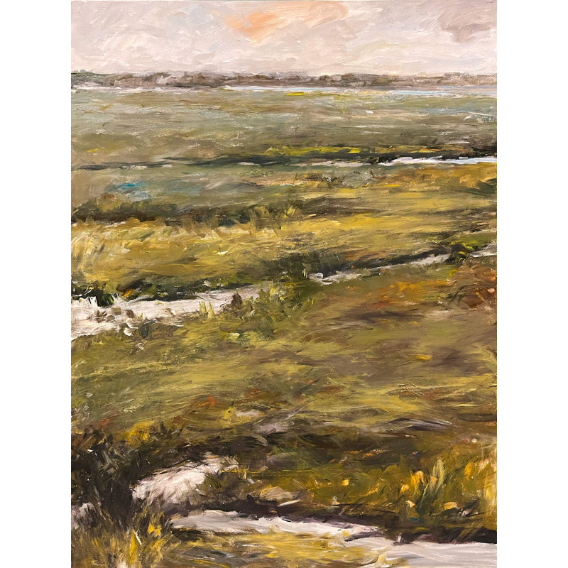 Winding Water By John Beard - Gallery Wrapped Canvas Print Print by John Beard, White Framed Canvas, 48" H x 36" W x 1.75" D