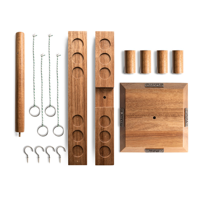 Poteau circulaire en acacia Globetrotter, H 17,25 po x l 5,25 po x P 3,25 po
