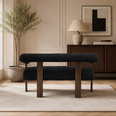Canapé à deux places ergonomique avec accoudoirs bouclés et design incurvé, idéal pour les petits espaces et la décoration intérieure moderne