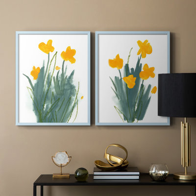 «Daffodil Bunch I», reproduction encadrée de qualité supérieure - prête à être accrochée - aucun clou requis - aucun clou requis
