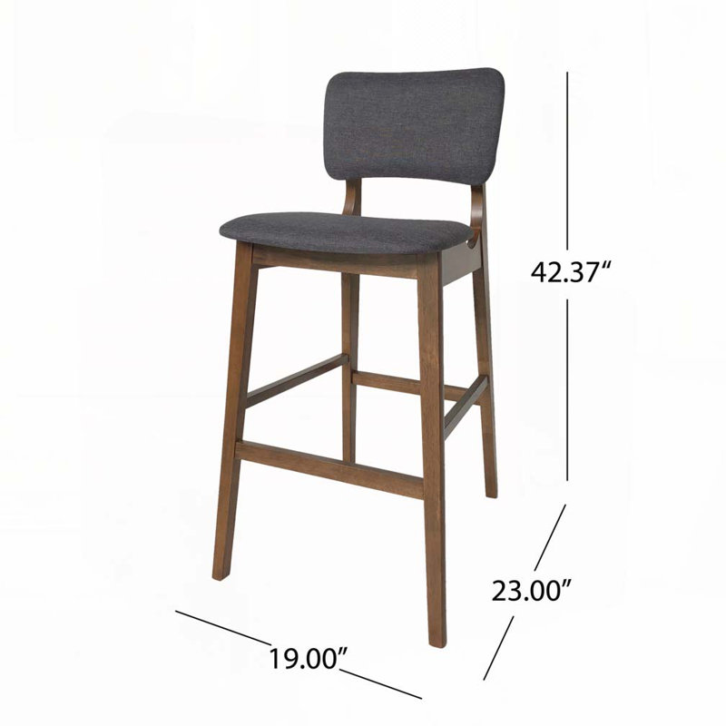 Tabouret de bar en bois, Gris anthracite