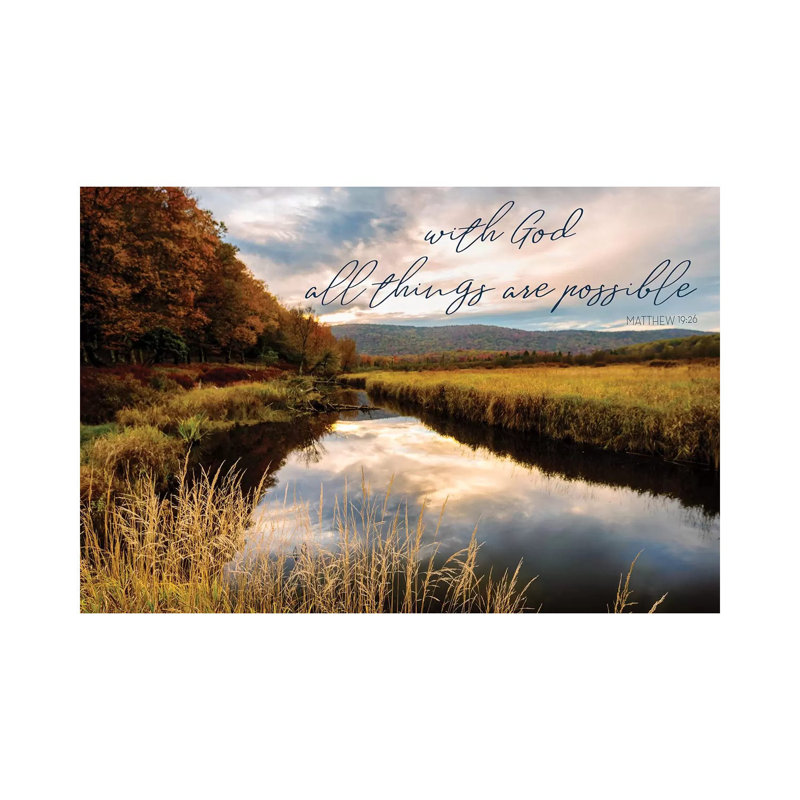 All with God 1 Piece Wrapped Canvas Wall Art, 66.04 cm H x 45.72 cm W x 1.91 cm D