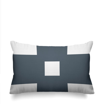 Luella Geometric Indoor/Outdoor Lumber Pillow -  ULLI HOME, Webster_Lumbar_Grey_20x14