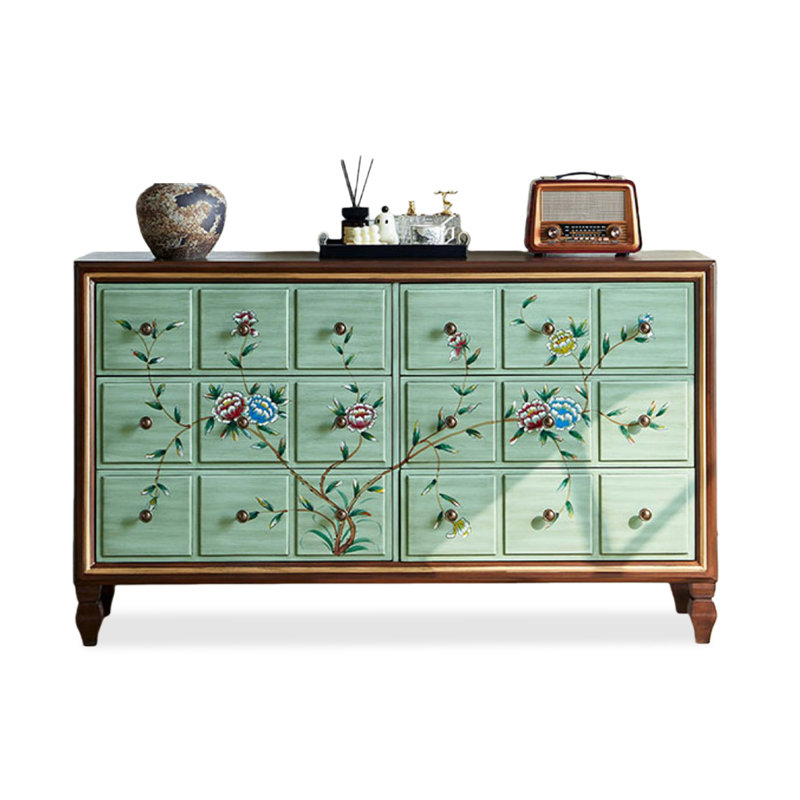 Armoire d'appoint verte et bois manufacturé vert