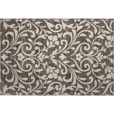 Premium Machine Washable Prisco Chocolate Rug