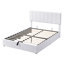 Lit plateforme tapissier avec système de rangement hydraulique-559959506