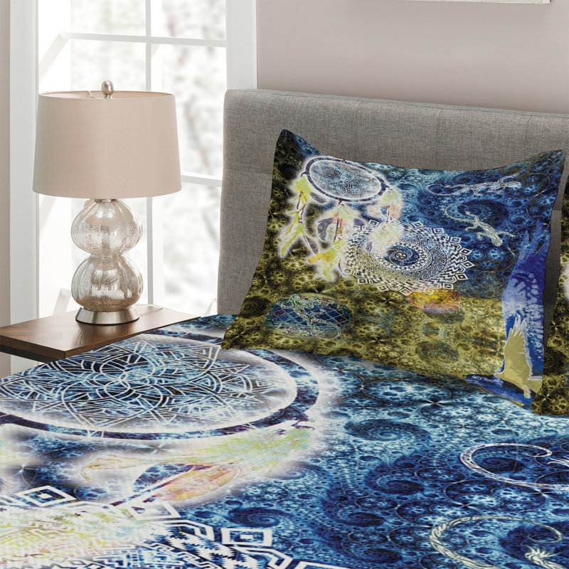 Puppy Eclectic Polyester Abstract Coverlet, Twin Bedspread + 1 Sham