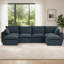 Canapé modulaire de 140 po, fauteuils rembourrés minimalistes modernes, canapé confortable en forme de U pour le salon, canapé d'angle à assise profonde, aucun assemblage requis-1667227153-1667227157