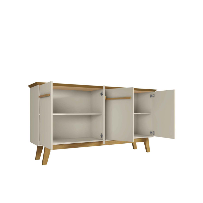 Buffet Yonkers de 63 po blanc cassé et naturel