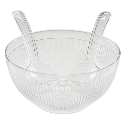  Grand bol de service en plastique transparent 4,2 L | Bol à mélanger transparent | Contenant alimentaire