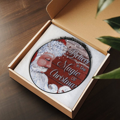 Panneau de vitrail pour fenêtre Believe In Christmas Magic