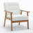 Nordic Style Solid Wood Upholstered Armchair-147186080