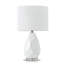 23 po. Cristal de céramique blanche moderne pour chambre à coucher, salon, table de chevet, table de chevet, lampes de table simples avec abat-jour tambour en lin-2068342409