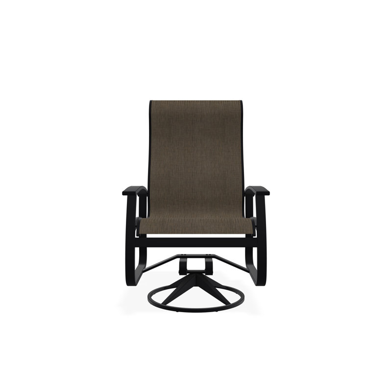 Chaise berçante pivotante en aluminium Belle Isle, Noir, Tempête