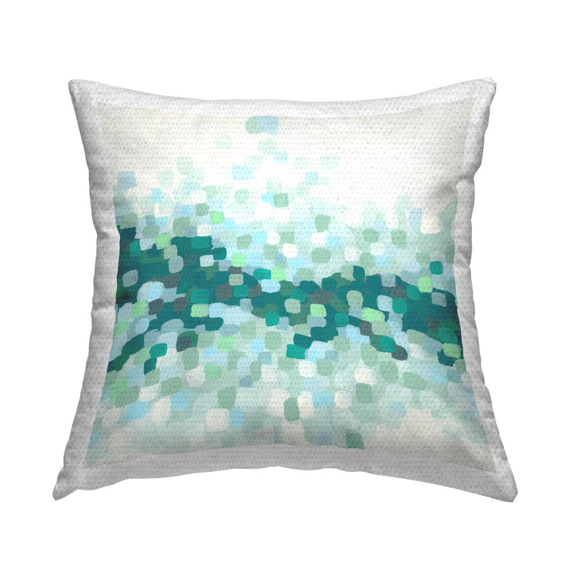 Coussin extérieur Hockey Sticks par Lil 'Rue, 18"H x 18"W, Green Abstract 5, Square