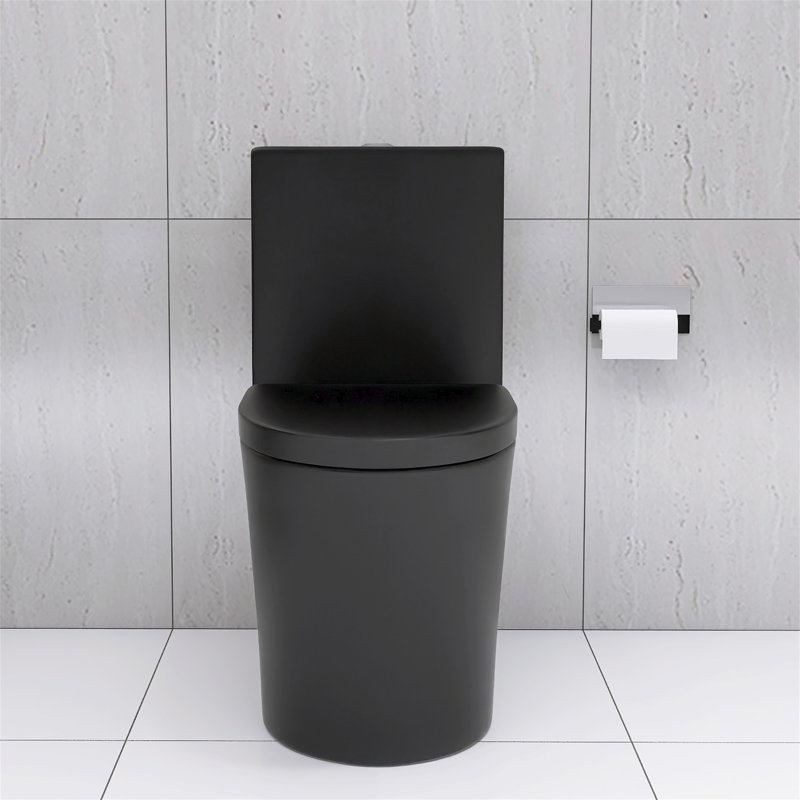 MONSFEST 1.6 Gallons GPF Elongated Close Coupled Toilets, Black