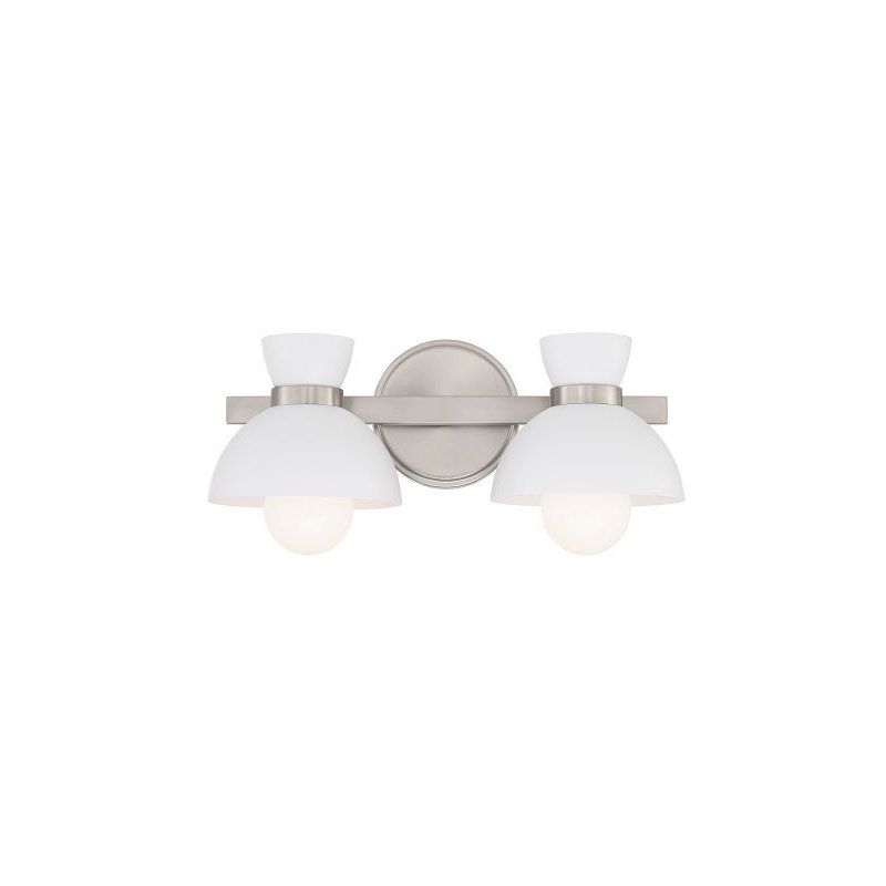 Karalana 2-Light Bathroom Vanity Light in Brushed Nickel, Brushed Nickel