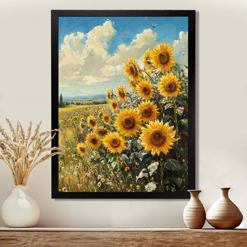 Driessen - Floral Canvas Prints, H 44 po x l 34 po, Noir, noir, noir, noir, Reproduction encadrée d'une seule photo