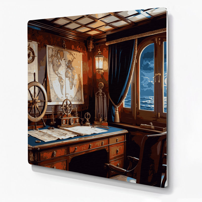 Art mural en métal noir Coasters Captains Quarters Elite, H 32 po x l 32 po