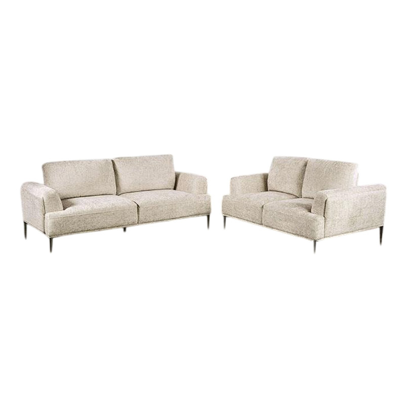Batty Sofa And Loveseat Set, Adjustable Back, Brown