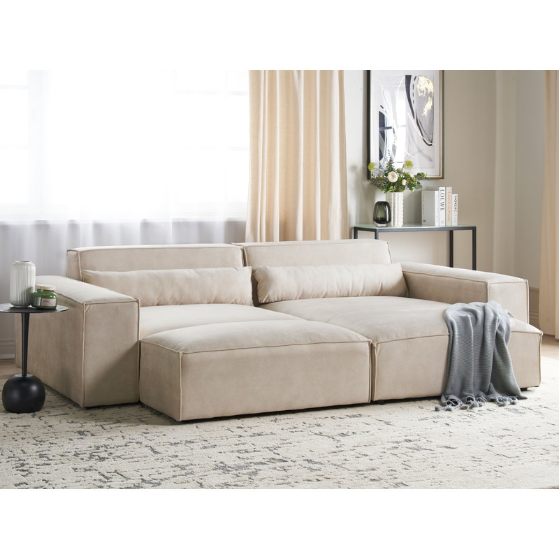 Boleslovas 2 Seater Sofa & Chaise, Beige, Left Hand Facing