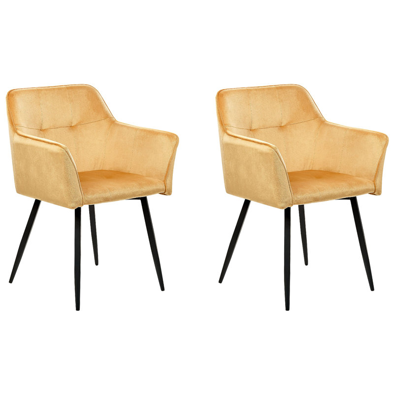 Almasi Tufted Velvet Armchair, Yellow