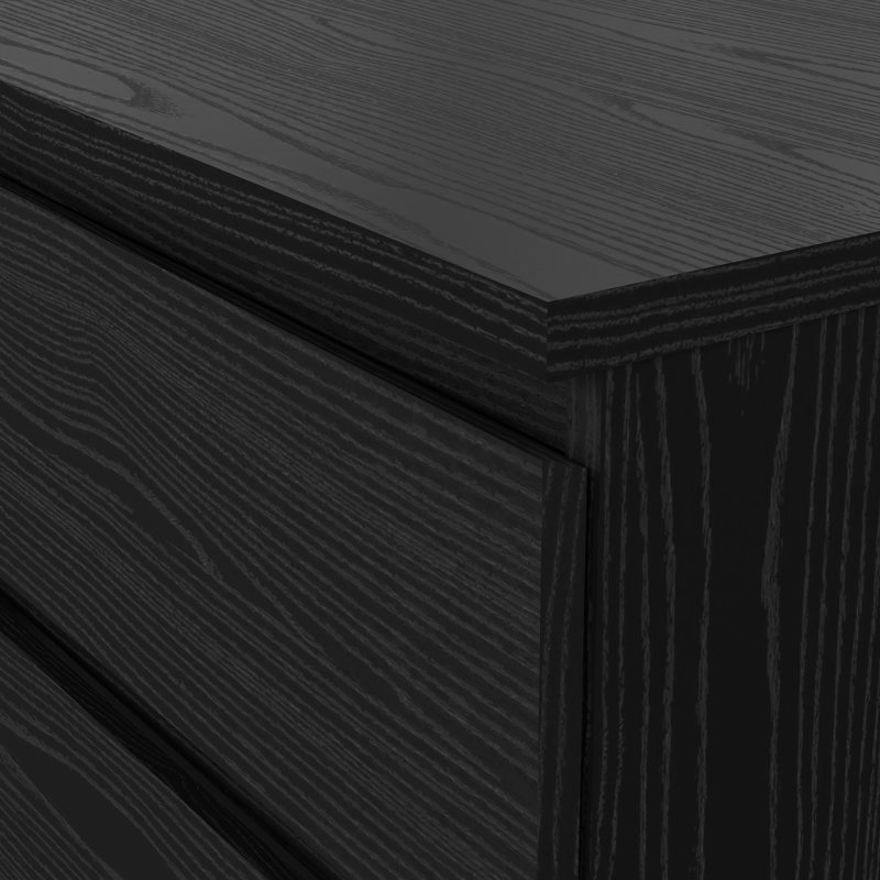 Jada 6 Drawer 60.5" W Double Dresser, Black Wood Grain