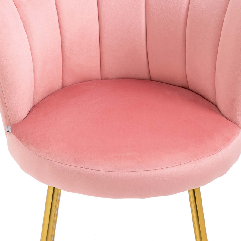 Fauteuil demi-tonneau de 22,8 po Marjeanne, Polyester rose