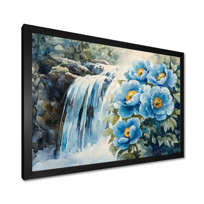 Pivoines par la cascade VI - art mural pivoines