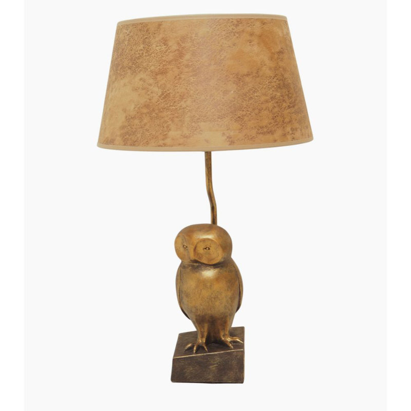 Lampe fantaisie hibou doré classique