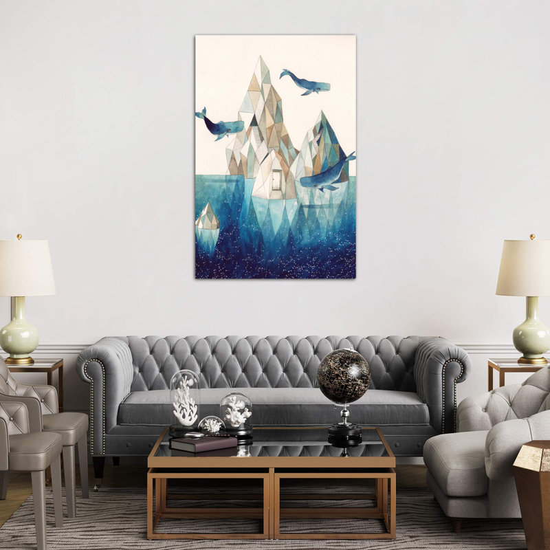 Whale Iceberg by Gemma Capdevila - Painting on Canvas, 66.04 cm H x 45.72 cm W x 1.91 cm D, No Frame
