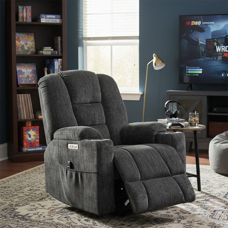 Fauteuil inclinable électrique Power Chenille, Gris foncé