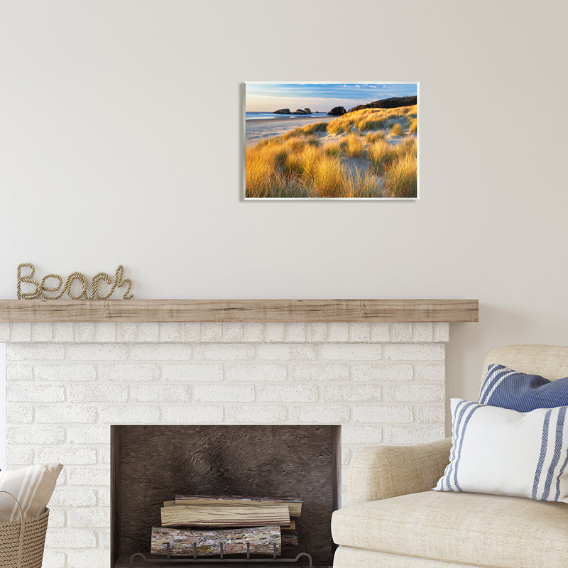 Au-548-Giclée, photographie d'herbe sur le rivage, H 13 po x l 19 po x P 0,5 po, Mdf