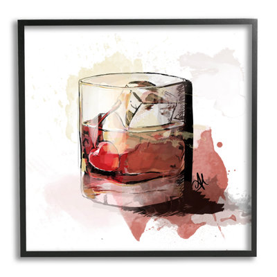 Art giclée sur verre à cocktail cerise par Alison Petrie
