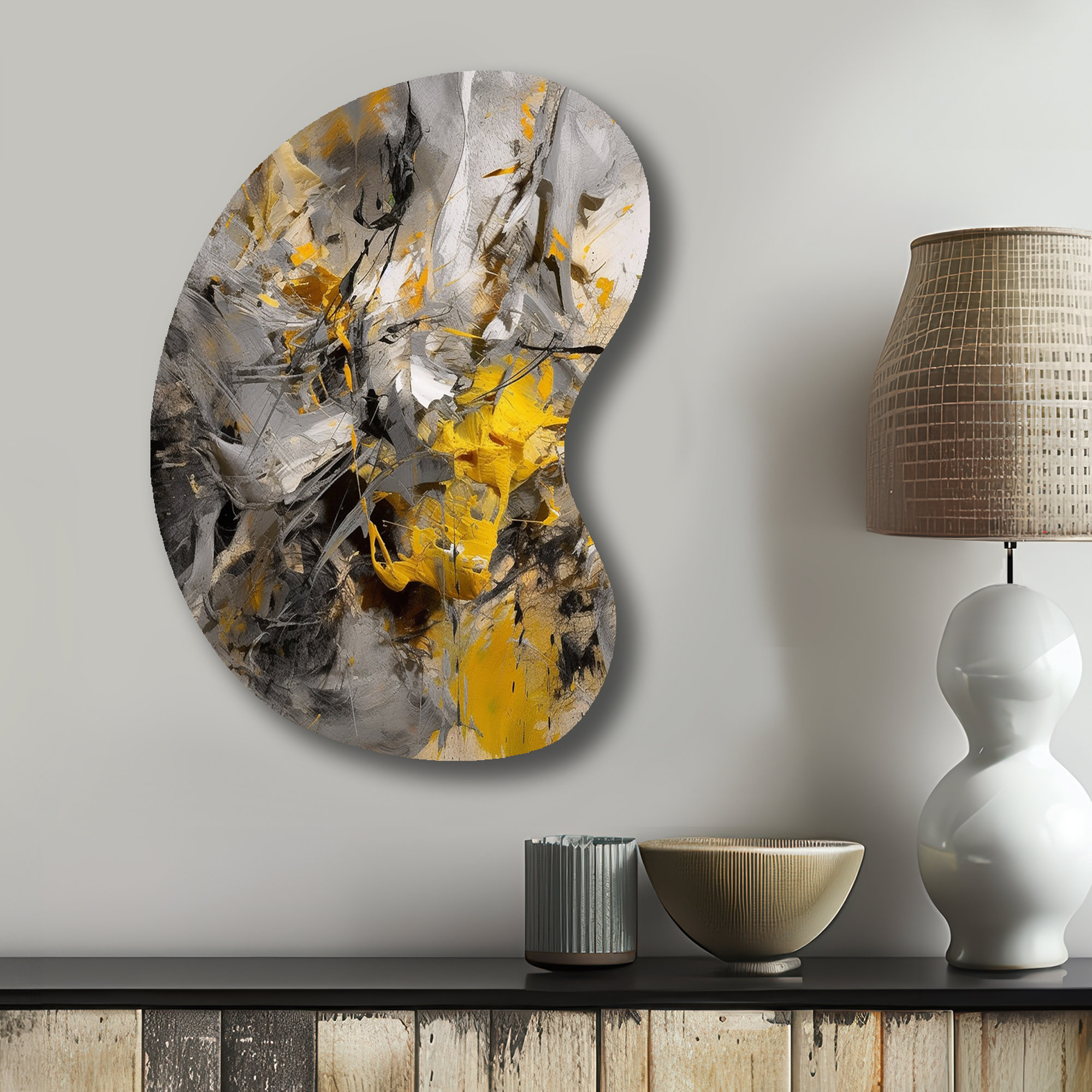 Wade Logan® Chrishell - Abstract Boom Shape - Assymterical Metal Wall ...
