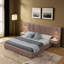 Upholstered Bed Frame With Chenille Fabric With Pleated Design,Grounded Platform Bed With Headboard And Solid Frame And The Bedside Table.No Box Spring Needed-2125638589-2125638586