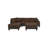 Sectional Sofa Chocolate Polyfiber Cushion Tufted Reversible 3Pc Sectional Sofa