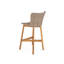Tabouret de bar d'extérieur Lymington, bois de teck avec osier brun clair, ensemble de 2-60916576