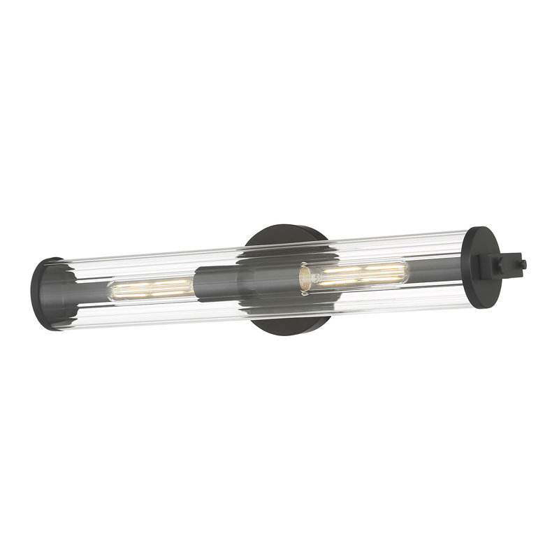 Barre d'éclairage de salle de bain 2 lumières Cylora, Noir